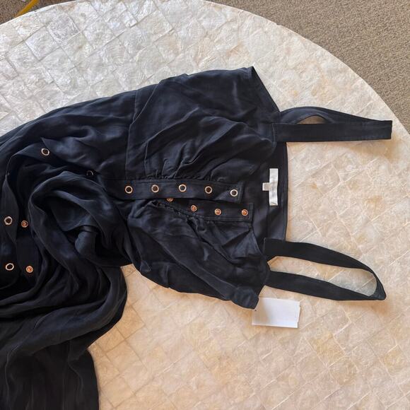 Favorite Daughter Maxi Dress NWT New sz M black snap-down sleeveless - Picture 6 of 9